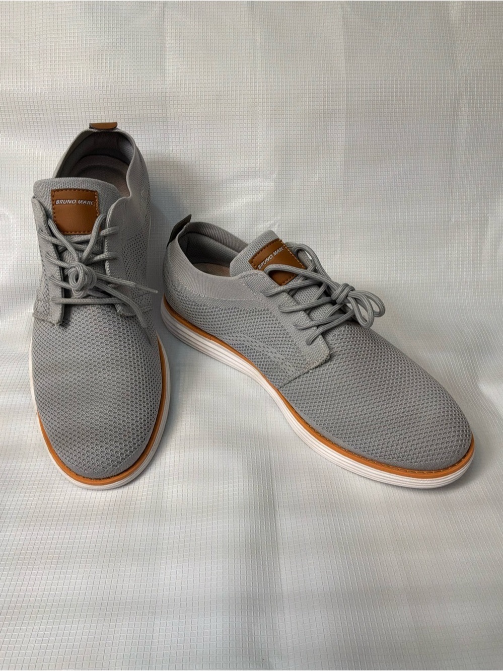 Bruno Marc Grand-01 Knit Oxford Sneaker Gray MenUS 13